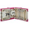 vidaXL 4-Zone Foldable Massage Table Aluminium White and Pink