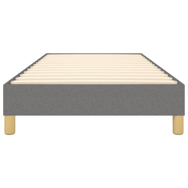 vidaXL Bed Frame without Mattress Dark Grey Twin Fabric (US Only)