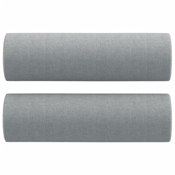 vidaXL Throw Pillows 2 pcs Light Grey Ø15x50 cm Fabric