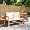 vidaXL 2 Seater Garden Sofa with Cushions Bamboo