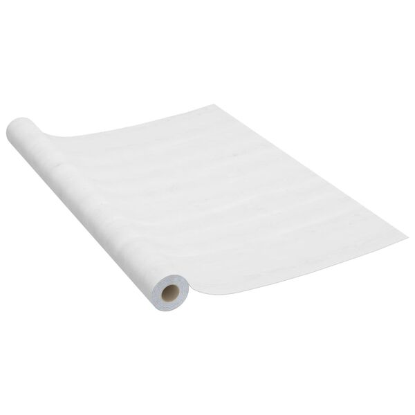 vidaXL Self-adhesive Furniture Film White Wood 500x90 cm PVC