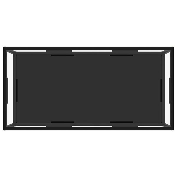 vidaXL Coffee Table Transparent and Black 100x50x35 cm Tempered Glass