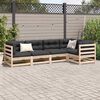 vidaXL 5 Piece Garden Sofa Set with Cushions Solid Wood Pine