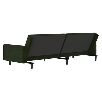 vidaXL 2-Seater Sofa Bed Dark Green Velvet