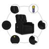 vidaXL Stand up Massage Recliner Chair Black Faux Leather