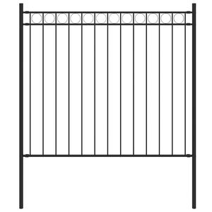 vidaXL Garden Fence Steel 1.7x0.8 m Black
