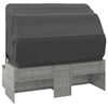 vidaXL 3-Seater Garden Sofa with Roof and Footstool Grey Poly Rattan