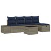 vidaXL Garden Sofa Set with Cushion 6 pcs Grey Poly Rattan