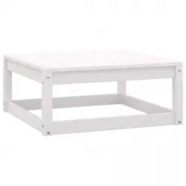 vidaXL 10 Piece Garden Lounge Set with Cushions White Solid Pinewood