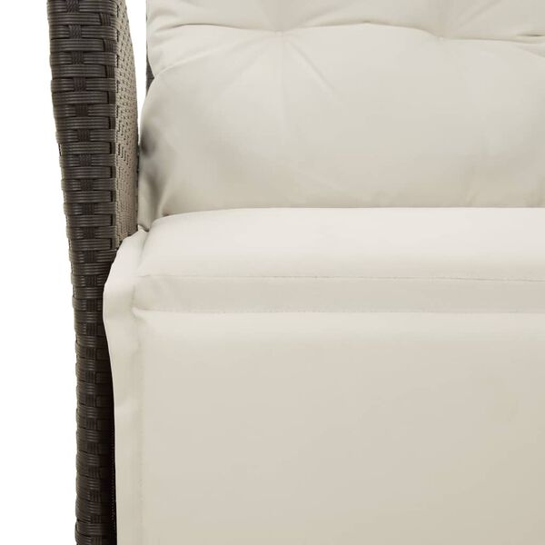 vidaXL Reclining Garden Chair with Footrest Black Poly Rattan