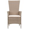 vidaXL 7 Piece Garden Dining Set Poly Rattan Beige