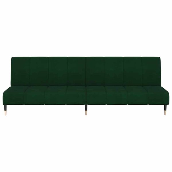 vidaXL 2-Seater Sofa Bed Dark Green Velvet