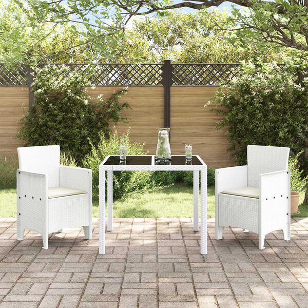 vidaXL Garden Chair 2 pcs White 53 x 49 x 85 cm PP