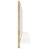 vidaXL Bathroom Mirror White and Sonoma Oak 90x10.5x37 cm Engineered Wood