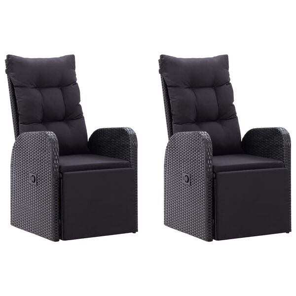 vidaXL 5 Piece Garden Dining Set Black