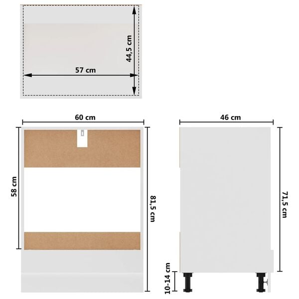 vidaXL Oven Cabinet Lyon White 60x46x81.5 cm Engineered Wood