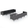 vidaXL 9 Piece Garden Lounge Set with Cushions Poly Rattan Dark Grey