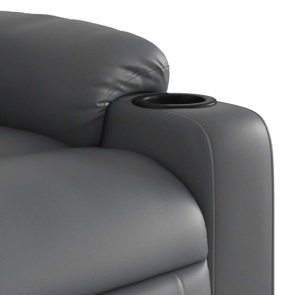 vidaXL Stand up Massage Recliner Chair Grey Faux Leather