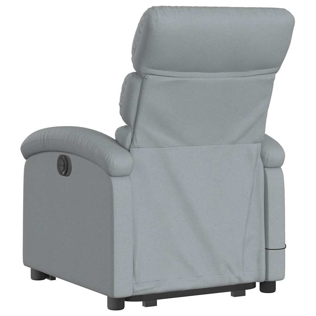vidaXL Electric Stand up Massage Recliner Chair Light Grey Fabric
