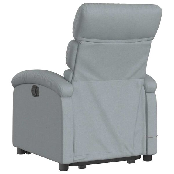 vidaXL Electric Stand up Massage Recliner Chair Light Grey Fabric