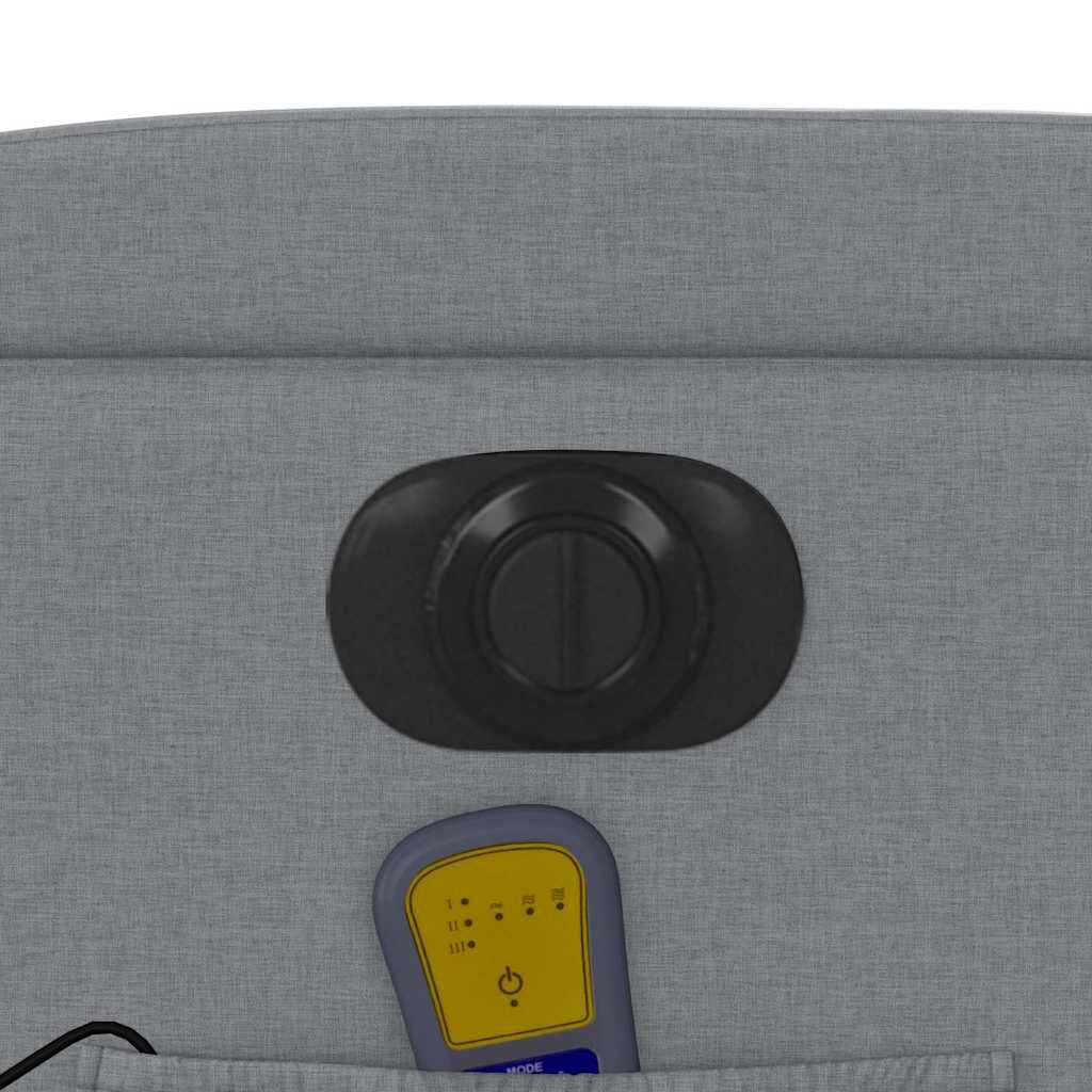 vidaXL Electric Massage Recliner Chair Light Grey Fabric