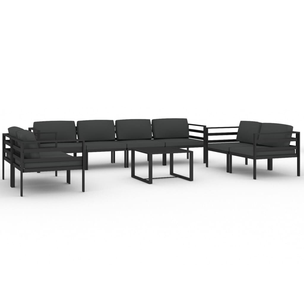 vidaXL 9 Piece Garden Lounge Set with Cushions Aluminium Anthracite