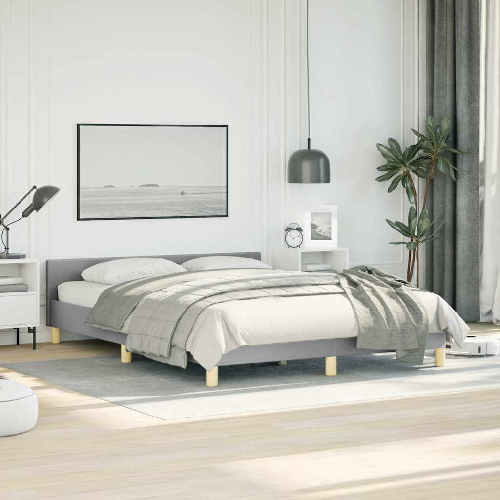 vidaXL Bed Frame without Mattress Light Grey Full Fabric