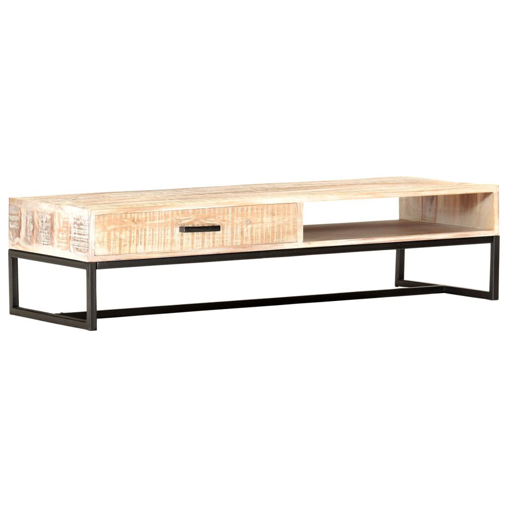 vidaXL Coffee Table White 117x50x30 cm Solid Acacia Wood