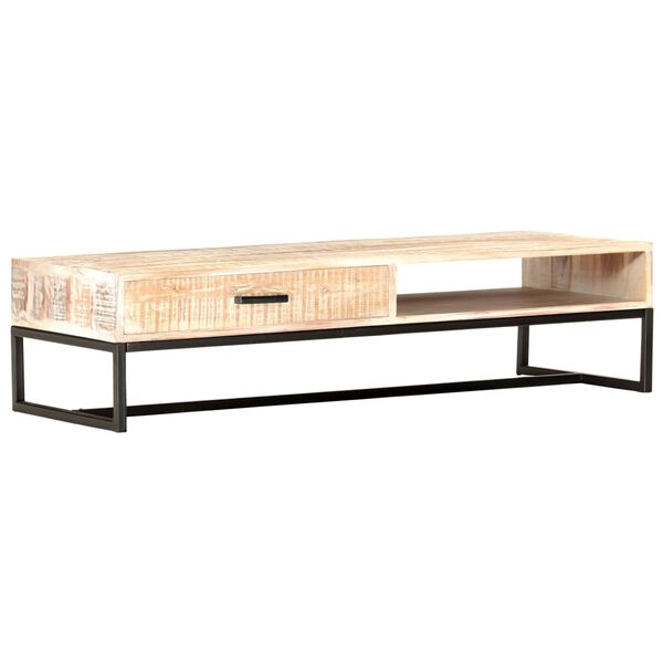 vidaXL Coffee Table White 117x50x30 cm Solid Acacia Wood