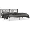 vidaXL Metal Bed Frame without Mattress with Headboard Black 193x203cm