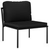vidaXL 6 Piece Garden Lounge Set with Cushions Black PVC