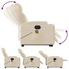 vidaXL Electric Stand up Massage Recliner Chair Cream Fabric