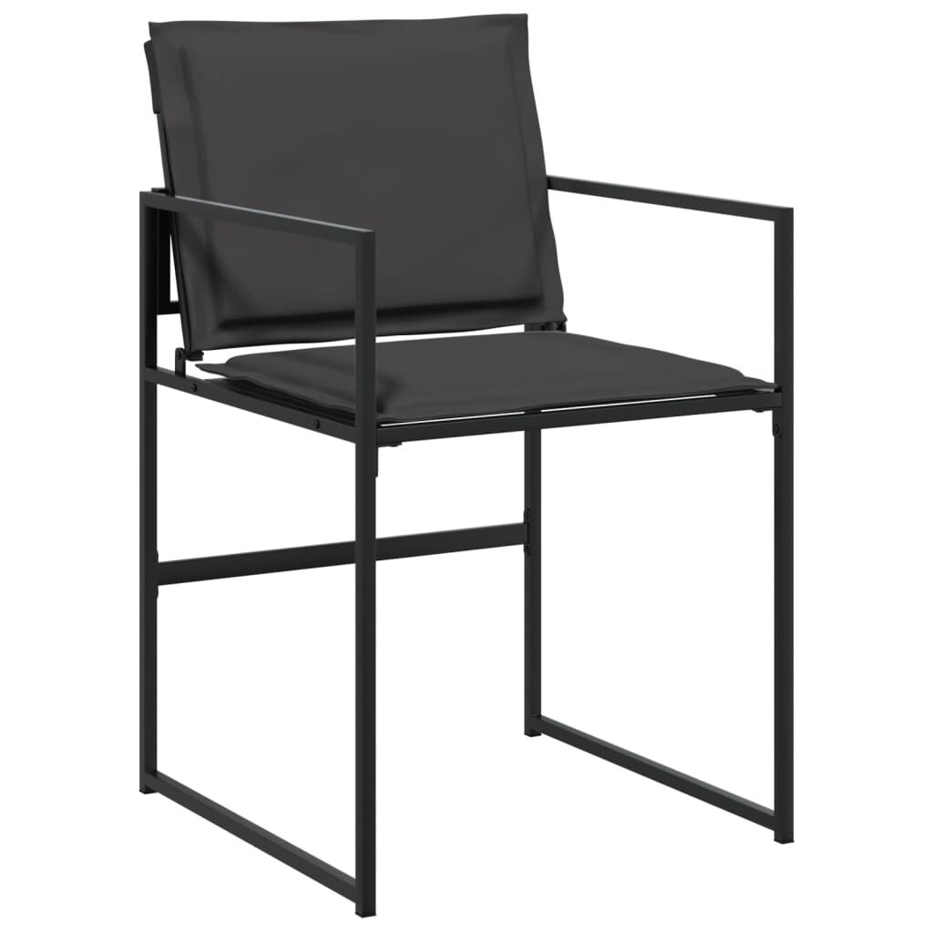 vidaXL 11 Piece Garden Dining Set with Cushions Black Textilene