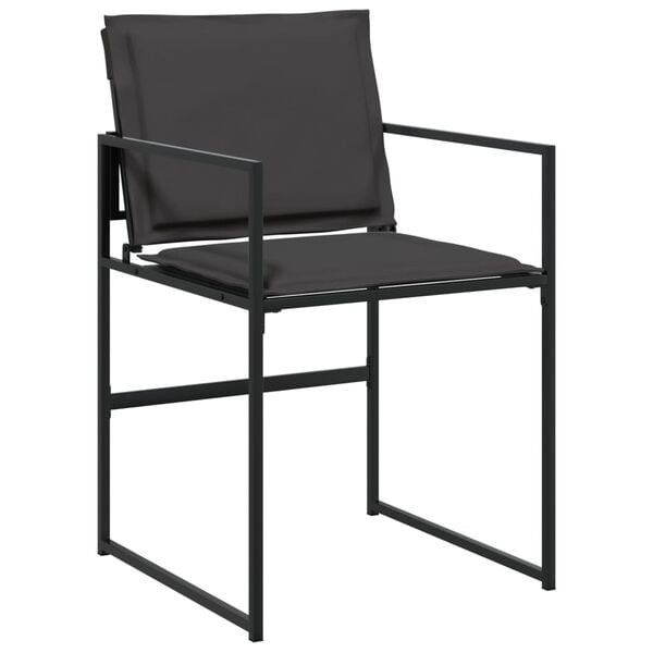 vidaXL 11 Piece Garden Dining Set with Cushions Black Textilene