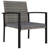 vidaXL 3 Piece Garden Dining Set Poly Rattan Grey