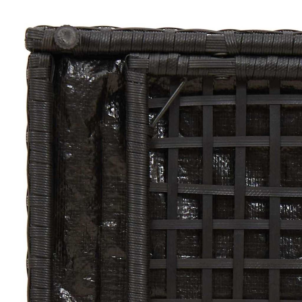 vidaXL Cushion Box with Storage Black 50 x 50 x 50 cm Poly Rattan