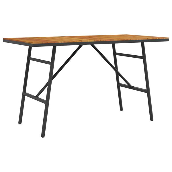 vidaXL Dining Table - Black, 110x55x62 cm, Made from Solid Acacia Wood