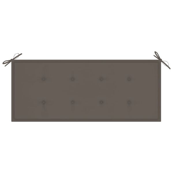 vidaXL Batavia Bench with Taupe Cushion 120 cm Solid Teak Wood