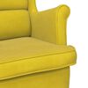 vidaXL Rocking Chair Wingback Yellow Velvet and Solid Wood
