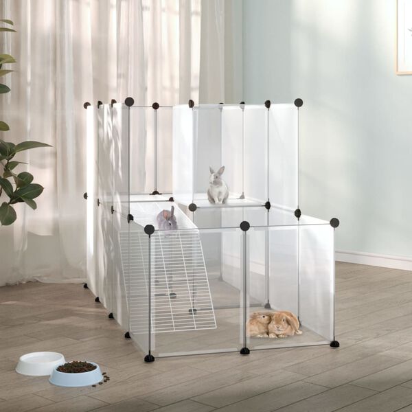 vidaXL Small Animal Cage Transparent 142x74x93 cm PP and Steel