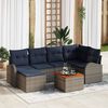 vidaXL Garden Sofa Set with Cushion 7 pcs Grey Poly Rattan