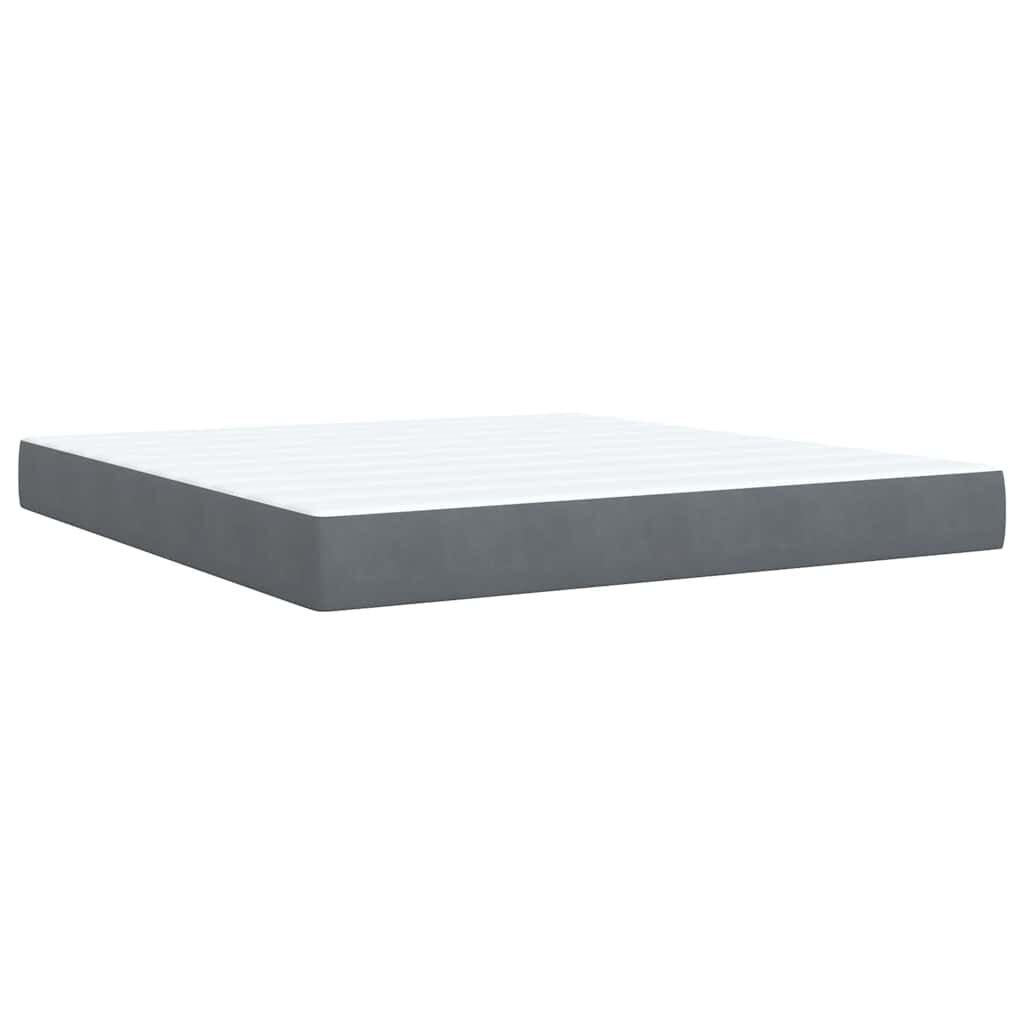 vidaXL Box Spring Bed with Mattress Dark Grey California King Velvet