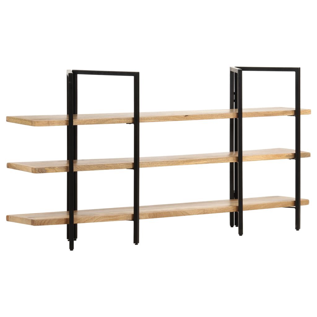 vidaXL 3-Tier Bookcase 160x31x80 cm Solid Mango Wood