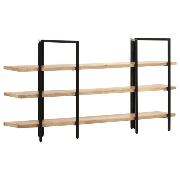 vidaXL 3-Tier Bookcase 160x31x80 cm Solid Mango Wood