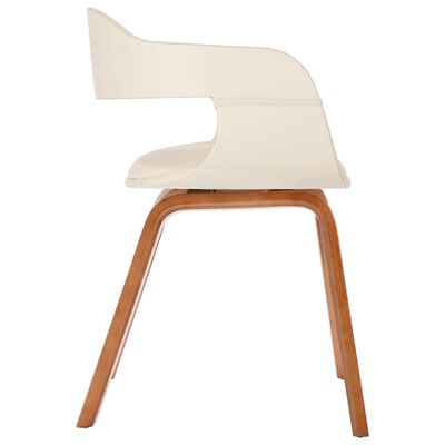 vidaXL Dining Chair White Bentwood and Faux Leather