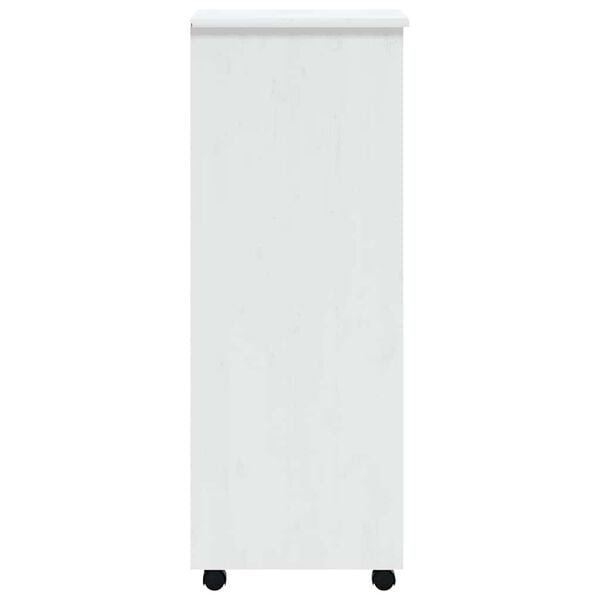 vidaXL Rolling Cabinet with Drawers MOSS White Solid Wood Pine