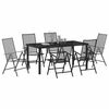 vidaXL Garden Dining Set 7 pcs Anthracite Powder-Coated Steel