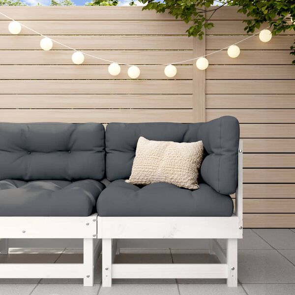 vidaXL Garden Corner Sofa White Solid Wood Pine