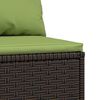 vidaXL Garden Middle Sofa with Cushions Brown Poly Rattan
