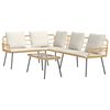 vidaXL Garden Sofa Set with Cushion 2 pcs Natural Poly Rattan